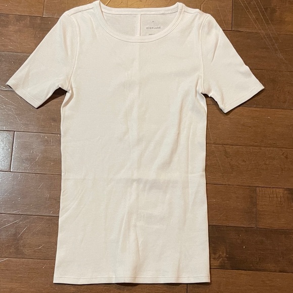 Everlane Luxe Rib Tee - White - Picture 1 of 4